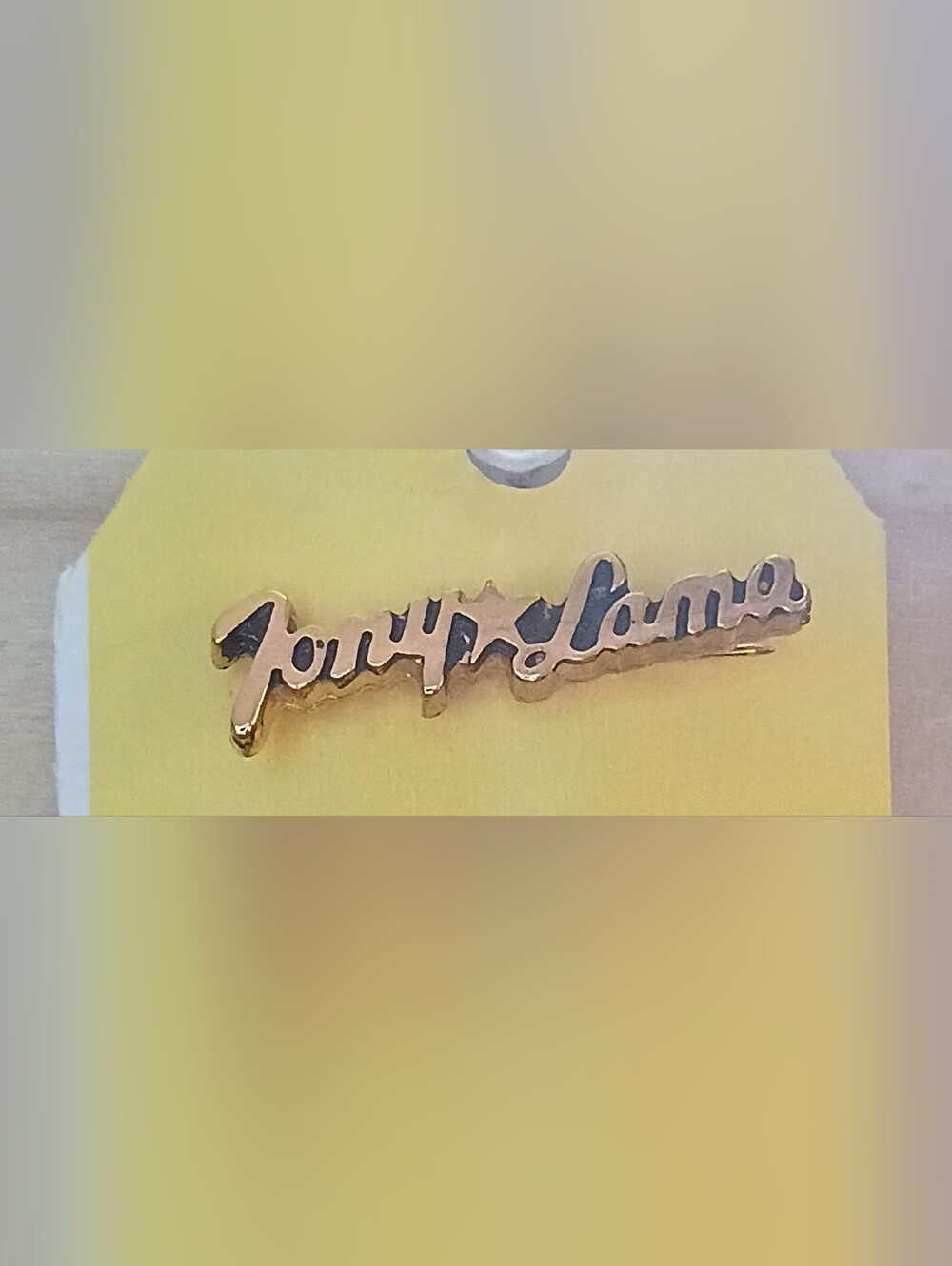 Tony Lama Gold Script Logo Pin
